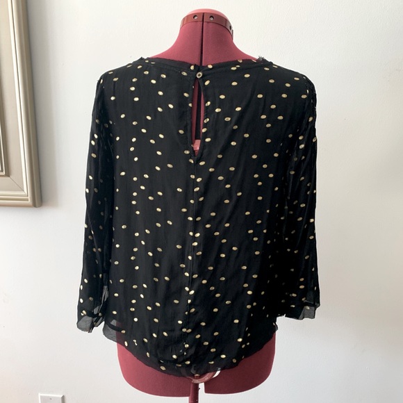 ANTHROPOLOGIE BLACK with GOLD BLOUSE - Picture 3 of 8